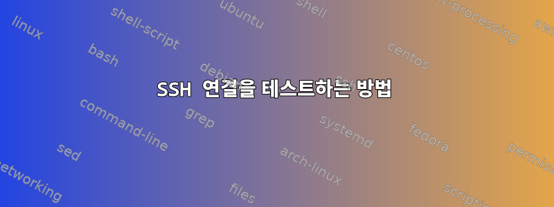 SSH 연결을 테스트하는 방법