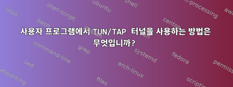 사용자 프로그램에서 TUN/TAP 터널을 사용하는 방법은 무엇입니까?