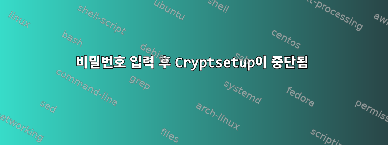 비밀번호 입력 후 Cryptsetup이 중단됨