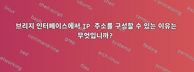 브리지 인터페이스에서 IP 주소를 구성할 수 있는 이유는 무엇입니까?