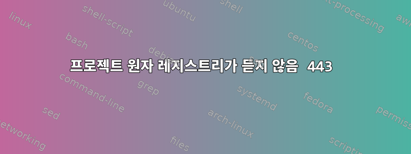 프로젝트 원자 레지스트리가 듣지 않음 443