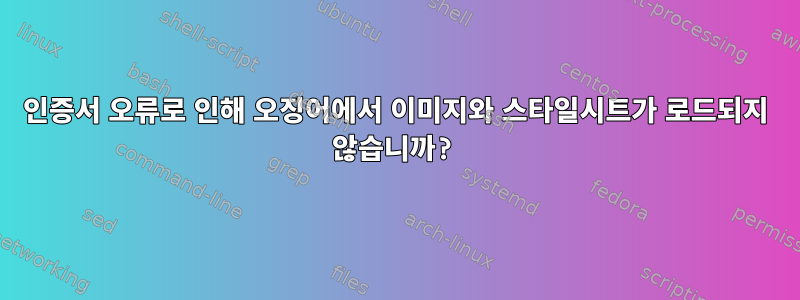 인증서 오류로 인해 오징어에서 이미지와 스타일시트가 로드되지 않습니까?