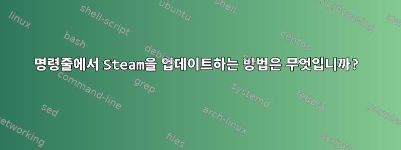 명령줄에서 Steam을 업데이트하는 방법은 무엇입니까?