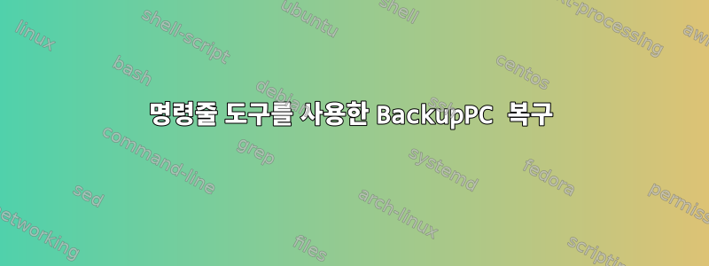 명령줄 도구를 사용한 BackupPC 복구