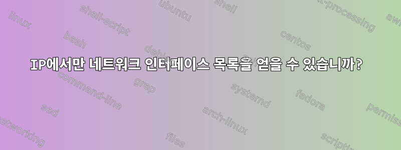 IP에서만 네트워크 인터페이스 목록을 얻을 수 있습니까?