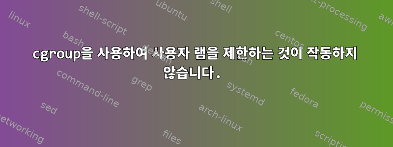 cgroup을 사용하여 사용자 램을 제한하는 것이 작동하지 않습니다.