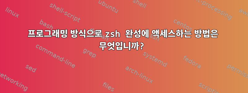 프로그래밍 방식으로 zsh 완성에 액세스하는 방법은 무엇입니까?