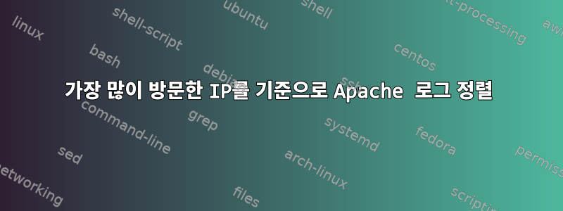 가장 많이 방문한 IP를 기준으로 Apache 로그 정렬