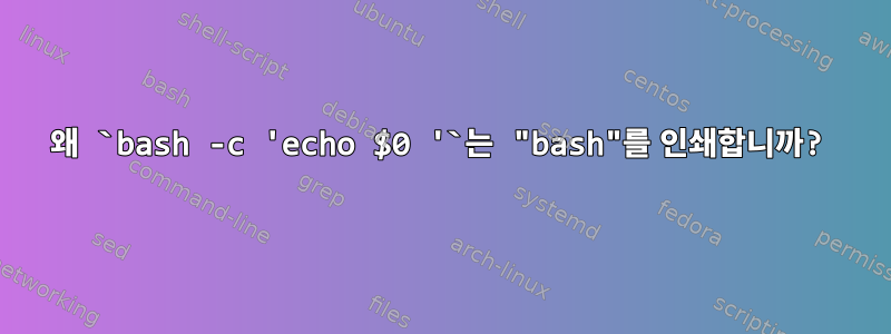 왜 `bash -c 'echo $0 '`는 "bash"를 인쇄합니까?