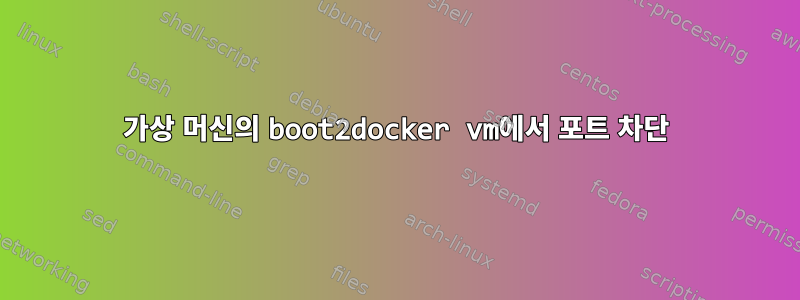 가상 머신의 boot2docker vm에서 포트 차단