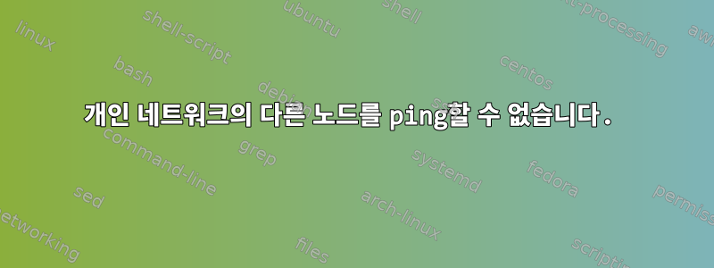 개인 네트워크의 다른 노드를 ping할 수 없습니다.