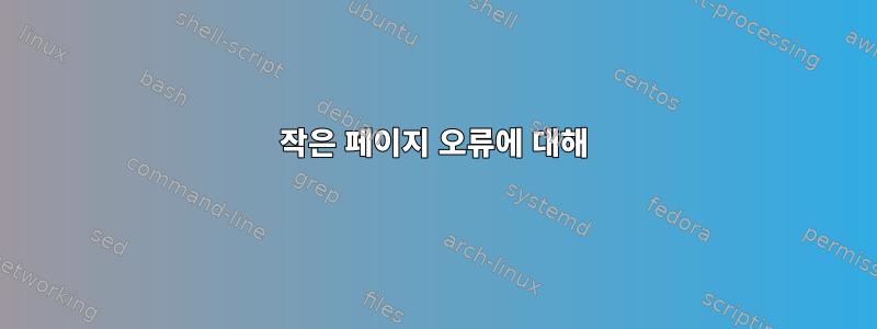 작은 페이지 오류에 대해