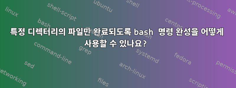 특정 디렉터리의 파일만 완료되도록 bash 명령 완성을 어떻게 사용할 수 있나요?