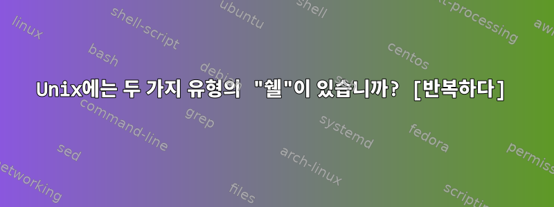 Unix에는 두 가지 유형의 "쉘"이 있습니까? [반복하다]