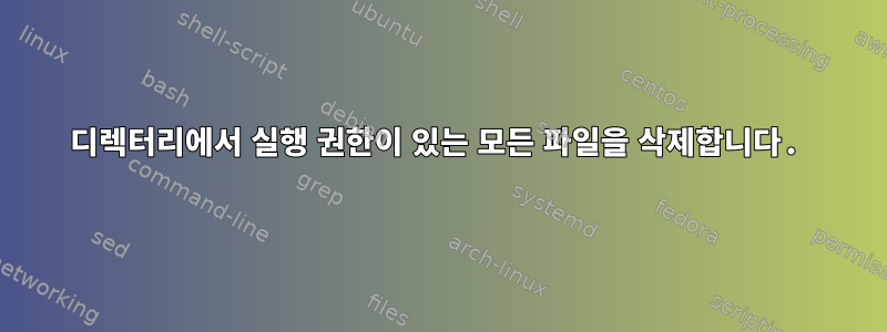 디렉터리에서 실행 권한이 있는 모든 파일을 삭제합니다.