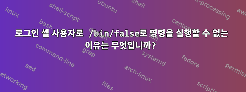 로그인 셸 사용자로 /bin/false로 명령을 실행할 수 없는 이유는 무엇입니까?