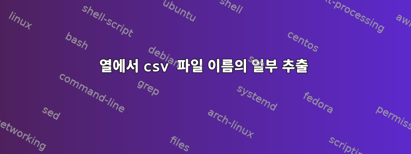 열에서 csv 파일 이름의 일부 추출