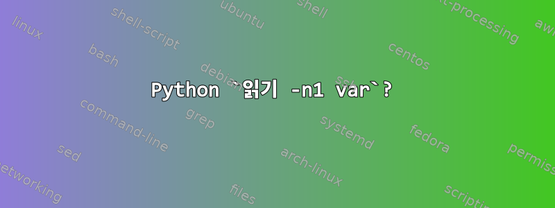 Python `읽기 -n1 var`?