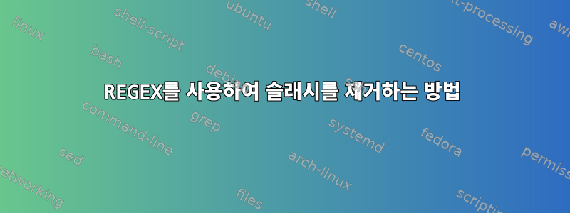 REGEX를 사용하여 슬래시를 제거하는 방법