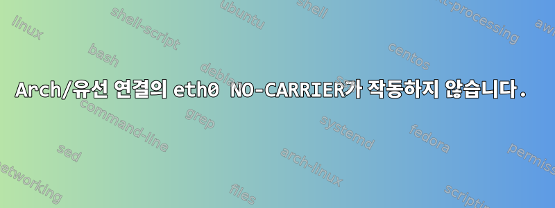 Arch/유선 연결의 eth0 NO-CARRIER가 작동하지 않습니다.