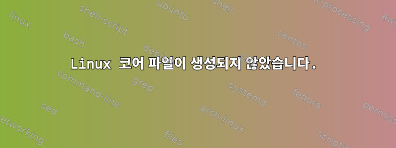 Linux 코어 파일이 생성되지 않았습니다.