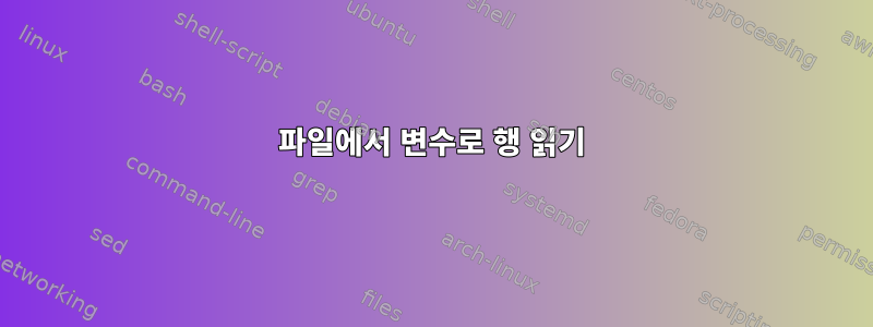 파일에서 변수로 행 읽기