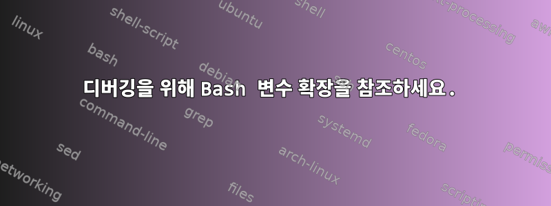 디버깅을 위해 Bash 변수 확장을 참조하세요.