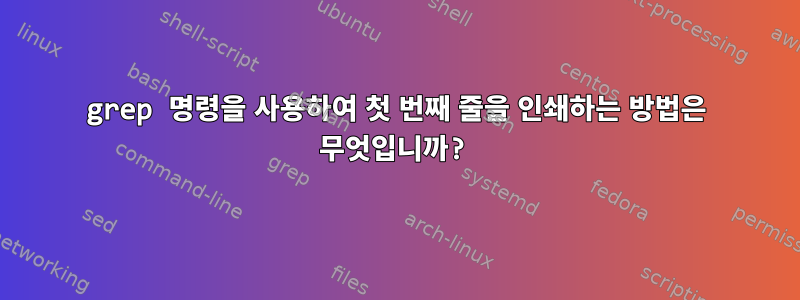 grep 명령을 사용하여 첫 번째 줄을 인쇄하는 방법은 무엇입니까?