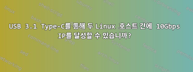 USB 3.1 Type-C를 통해 두 Linux 호스트 간에 10Gbps IP를 달성할 수 있습니까?