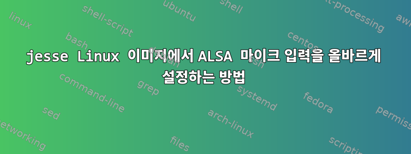 jesse Linux 이미지에서 ALSA 마이크 입력을 올바르게 설정하는 방법