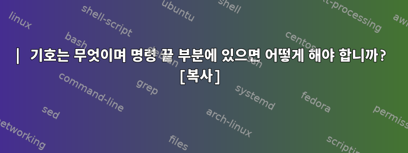 | 기호는 무엇이며 명령 끝 부분에 있으면 어떻게 해야 합니까? [복사]