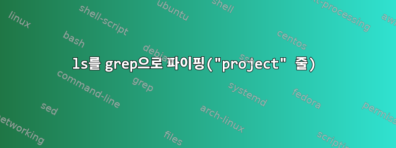 ls를 grep으로 파이핑("project" 줄)