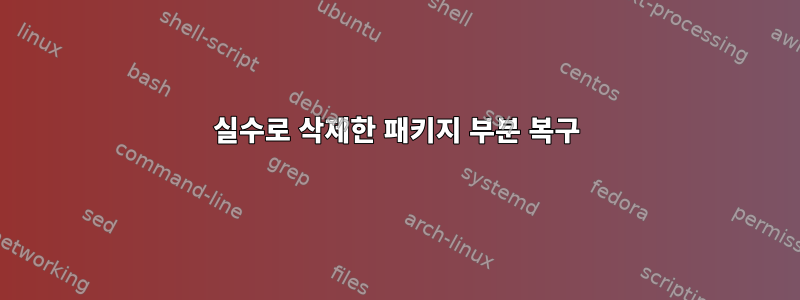 실수로 삭제한 패키지 부분 복구