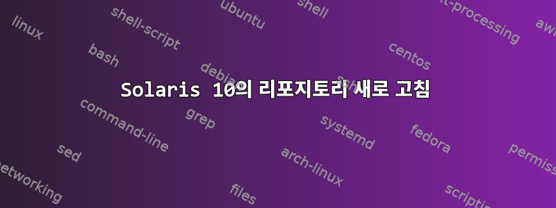 Solaris 10의 리포지토리 새로 고침