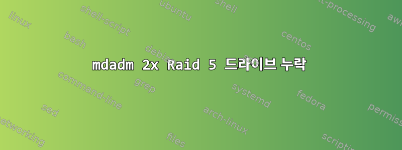 mdadm 2x Raid 5 드라이브 누락