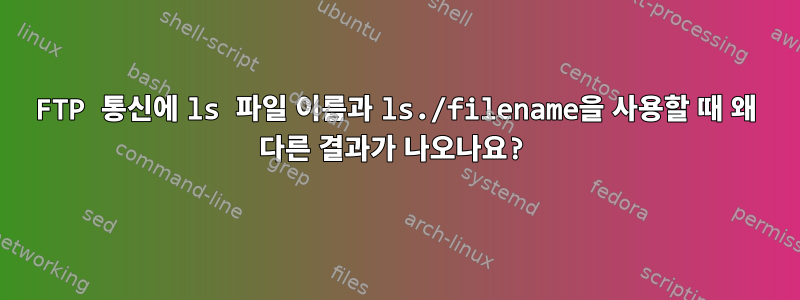 FTP 통신에 ls 파일 이름과 ls./filename을 사용할 때 왜 다른 결과가 나오나요?