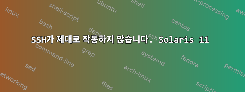 SSH가 제대로 작동하지 않습니다. Solaris 11