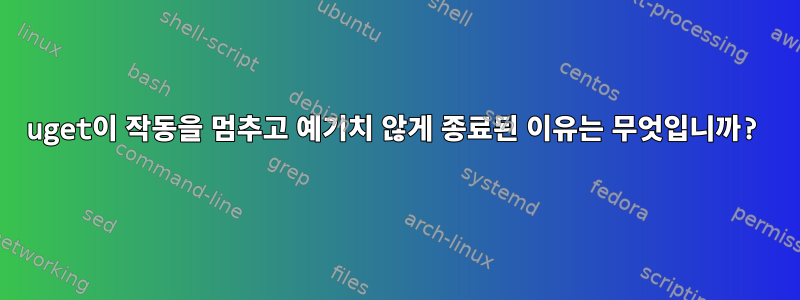 uget이 작동을 멈추고 예기치 않게 종료된 이유는 무엇입니까?