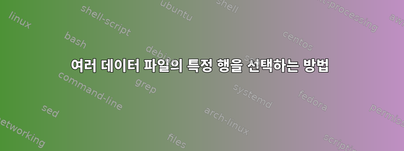 여러 데이터 파일의 특정 행을 선택하는 방법