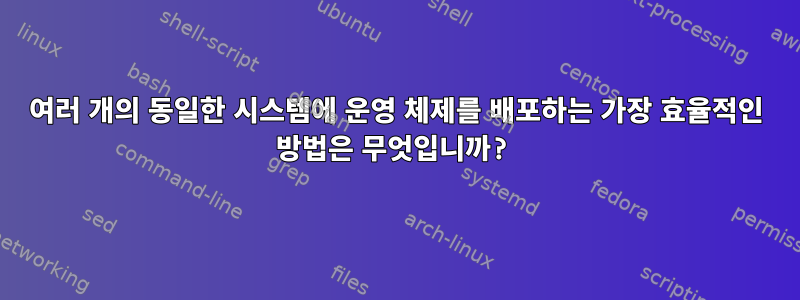 여러 개의 동일한 시스템에 운영 체제를 배포하는 가장 효율적인 방법은 무엇입니까?