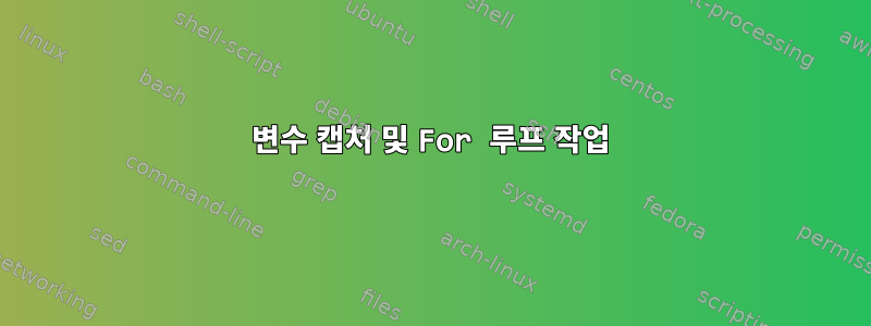 변수 캡처 및 For 루프 작업