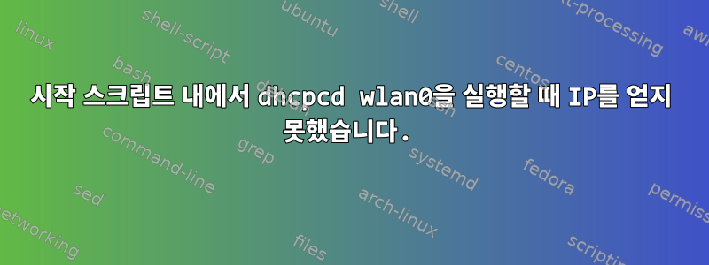 시작 스크립트 내에서 dhcpcd wlan0을 실행할 때 IP를 얻지 못했습니다.