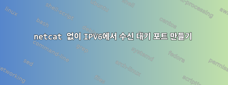 netcat 없이 IPV6에서 수신 대기 포트 만들기