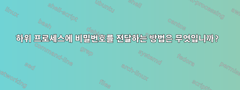 하위 프로세스에 비밀번호를 전달하는 방법은 무엇입니까?