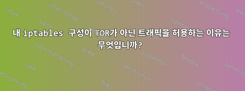 내 iptables 구성이 TOR가 아닌 트래픽을 허용하는 이유는 무엇입니까?