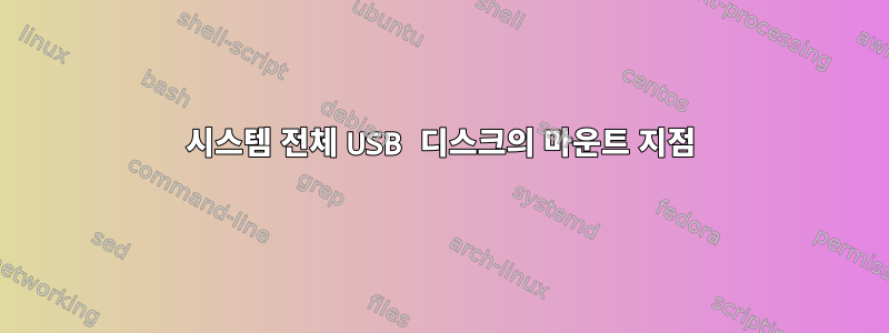 시스템 전체 USB 디스크의 마운트 지점