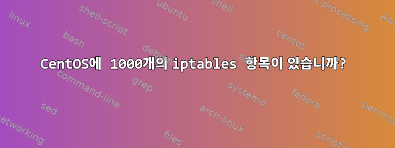 CentOS에 1000개의 iptables 항목이 있습니까?