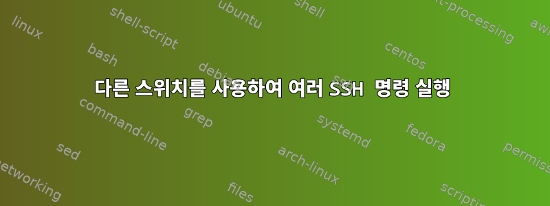 다른 스위치를 사용하여 여러 SSH 명령 실행