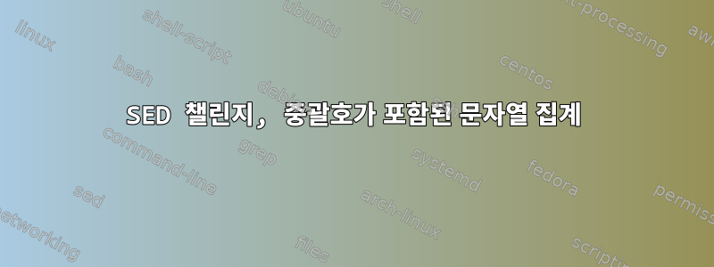 SED 챌린지, 중괄호가 포함된 문자열 집계