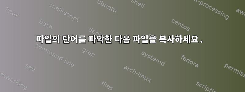 파일의 단어를 파악한 다음 파일을 복사하세요.